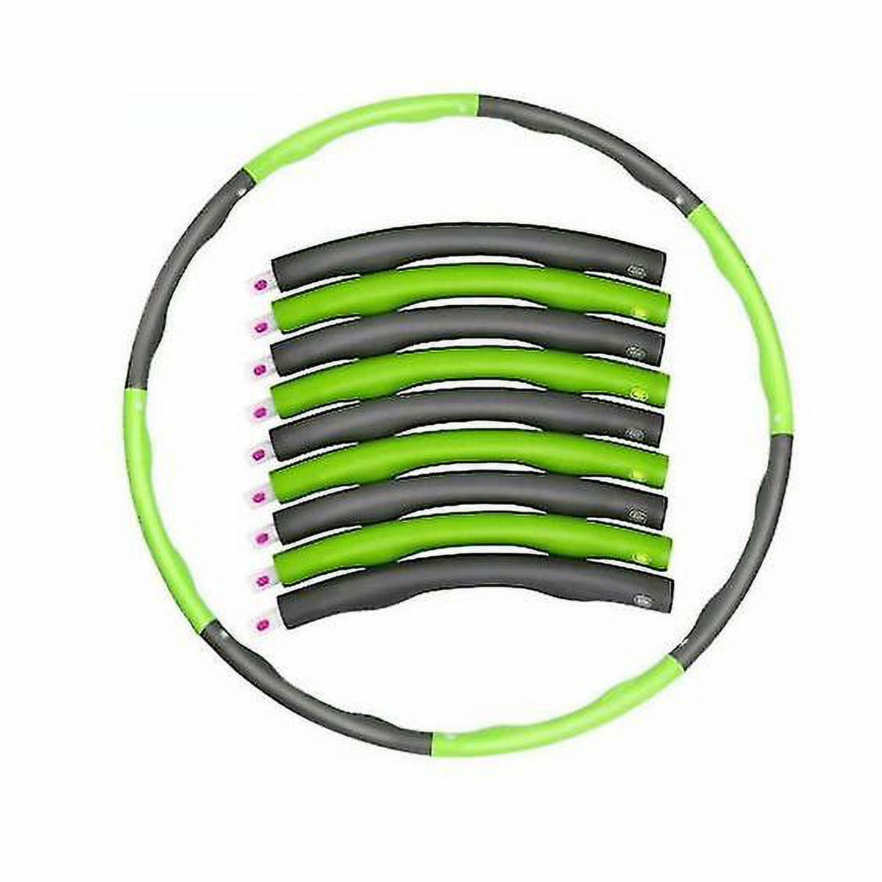 Fitness Hula Hoop | 8 Components | 100 cm | Green-grey