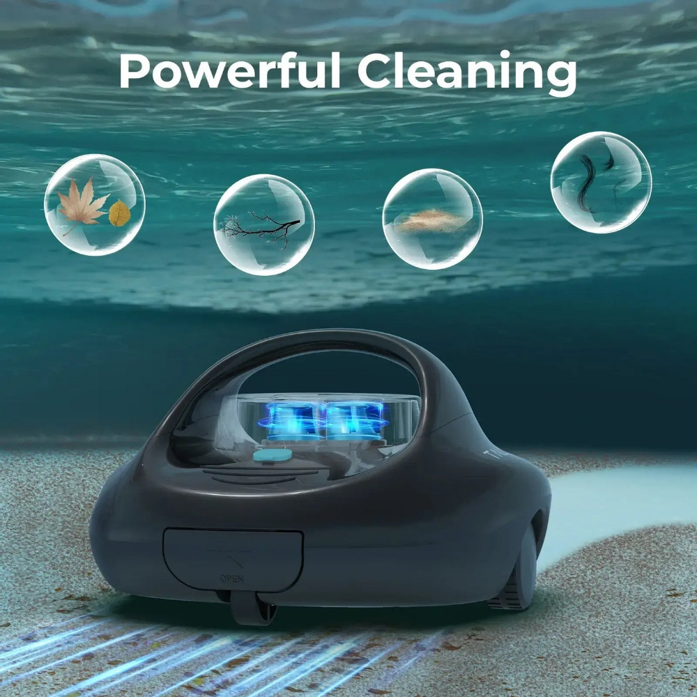 Robot Aspirateur Pour Piscine Hors-sol TALOSBO Pleco S1 - Autonomie 80 Min, Léger (2.9 Kg), Double Moteur, Fond Plat - 10