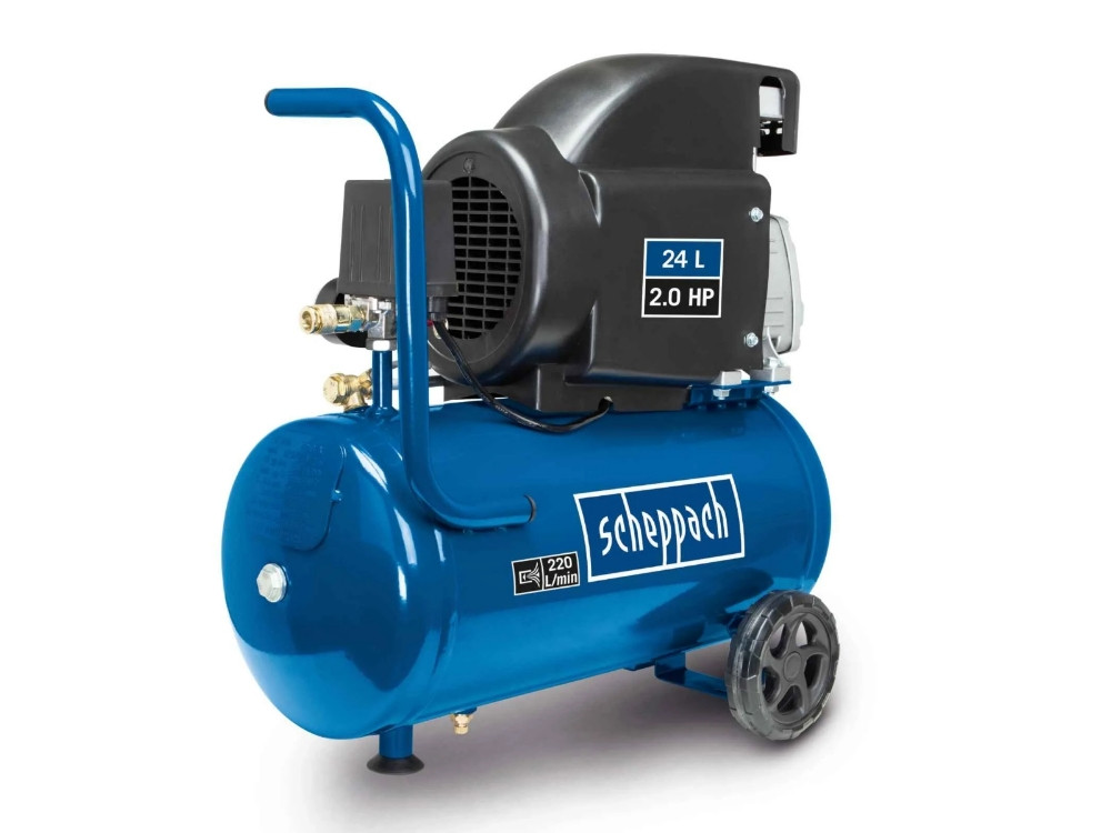 Scheppach HC06 Compresseur à Air Comprimé Sans Huile | Chaudière De 6 L | Pression De Travail 8 Bar | Puissance 1200 W | Puissance D'aspiration 200 L/min | Compresseur D'air Mobile